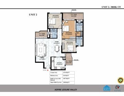 AU Aspire Leisure Valley Techzone IV | Luxury 3&4 BHK Flats in Noida Extension