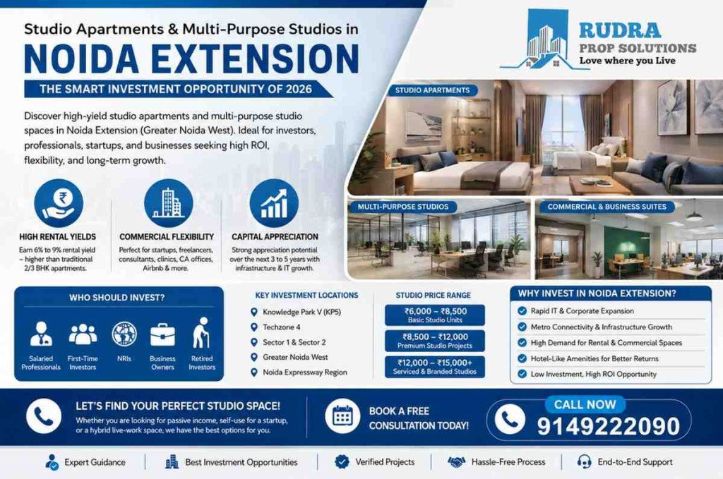 Studio Apartments in Noida Extension | High ROI Investment